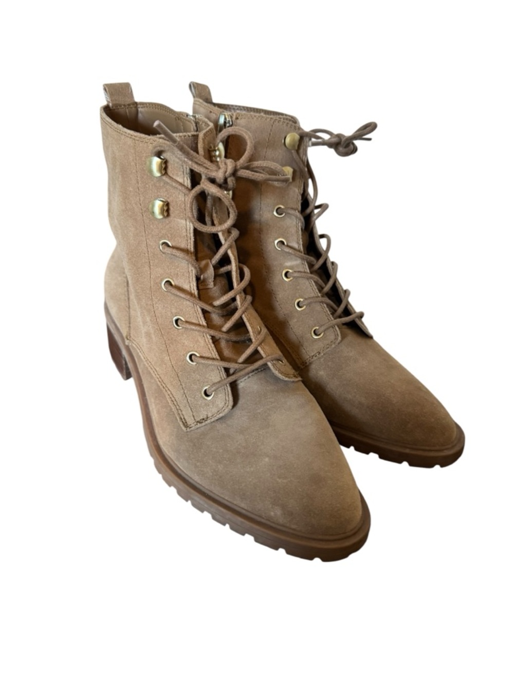 Sole Society Faunya Suede Lace-Up‎ Boots Light Brown 9.5 - Picture 2 of 12